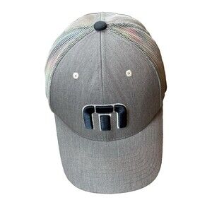 Travis Mathew Snapback Trucker Hat Gray One Size Adjustable Embroidered 6 Panel